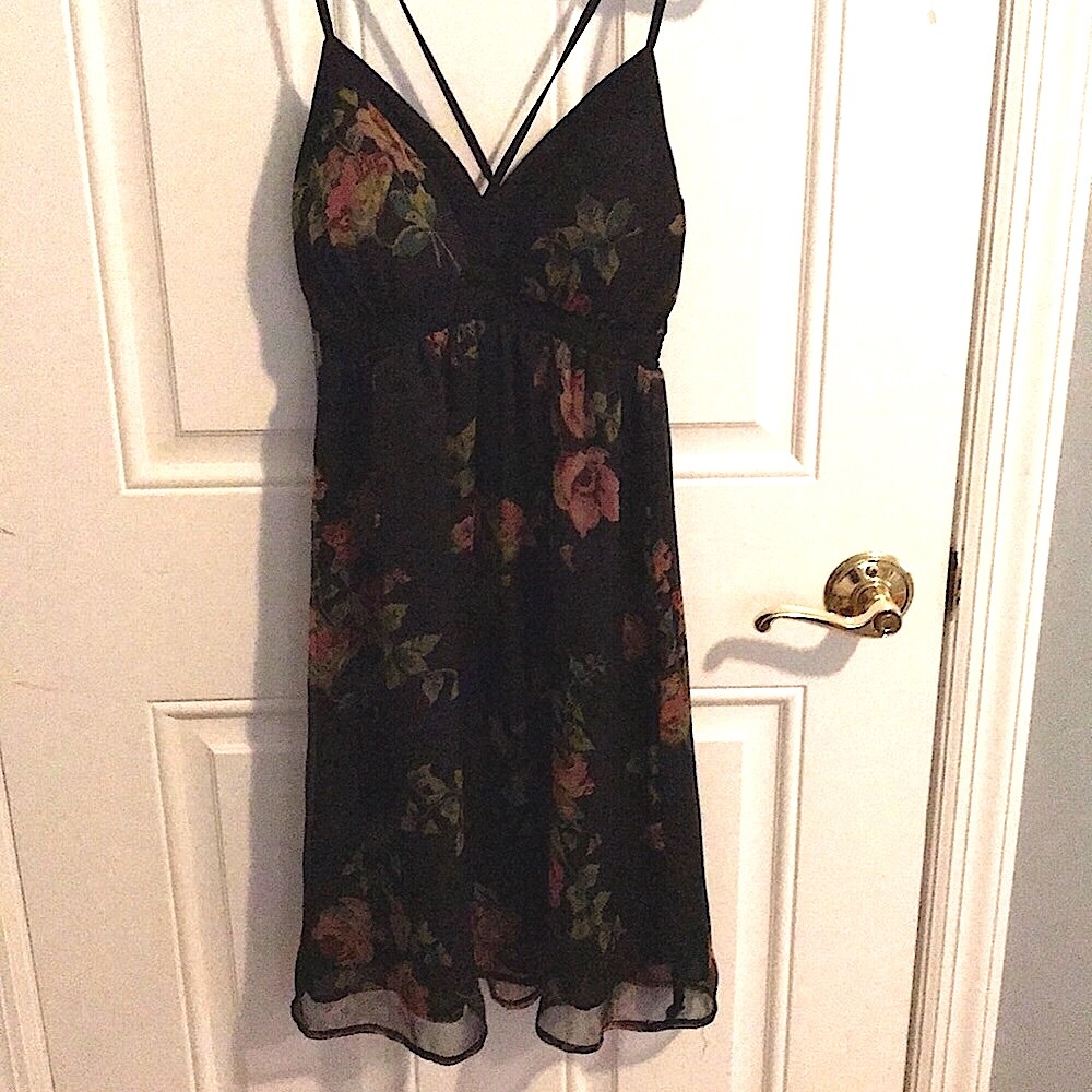 Jessica Simpson floral dress with criss cross back